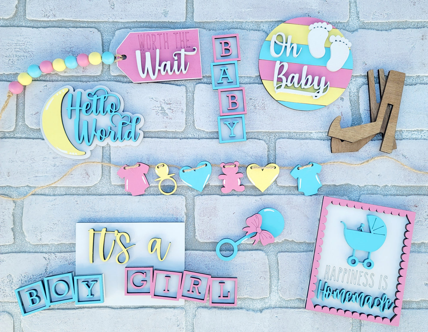 Baby Shower/Gender Reveal Tiered Tray Set