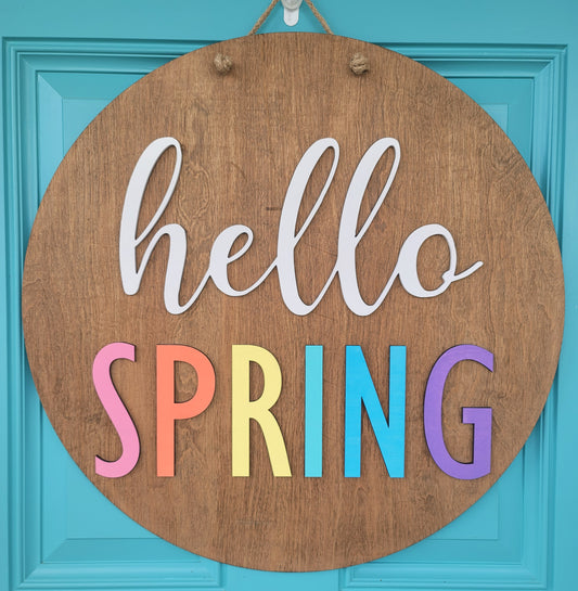 Simple Hello Spring Door Hanger