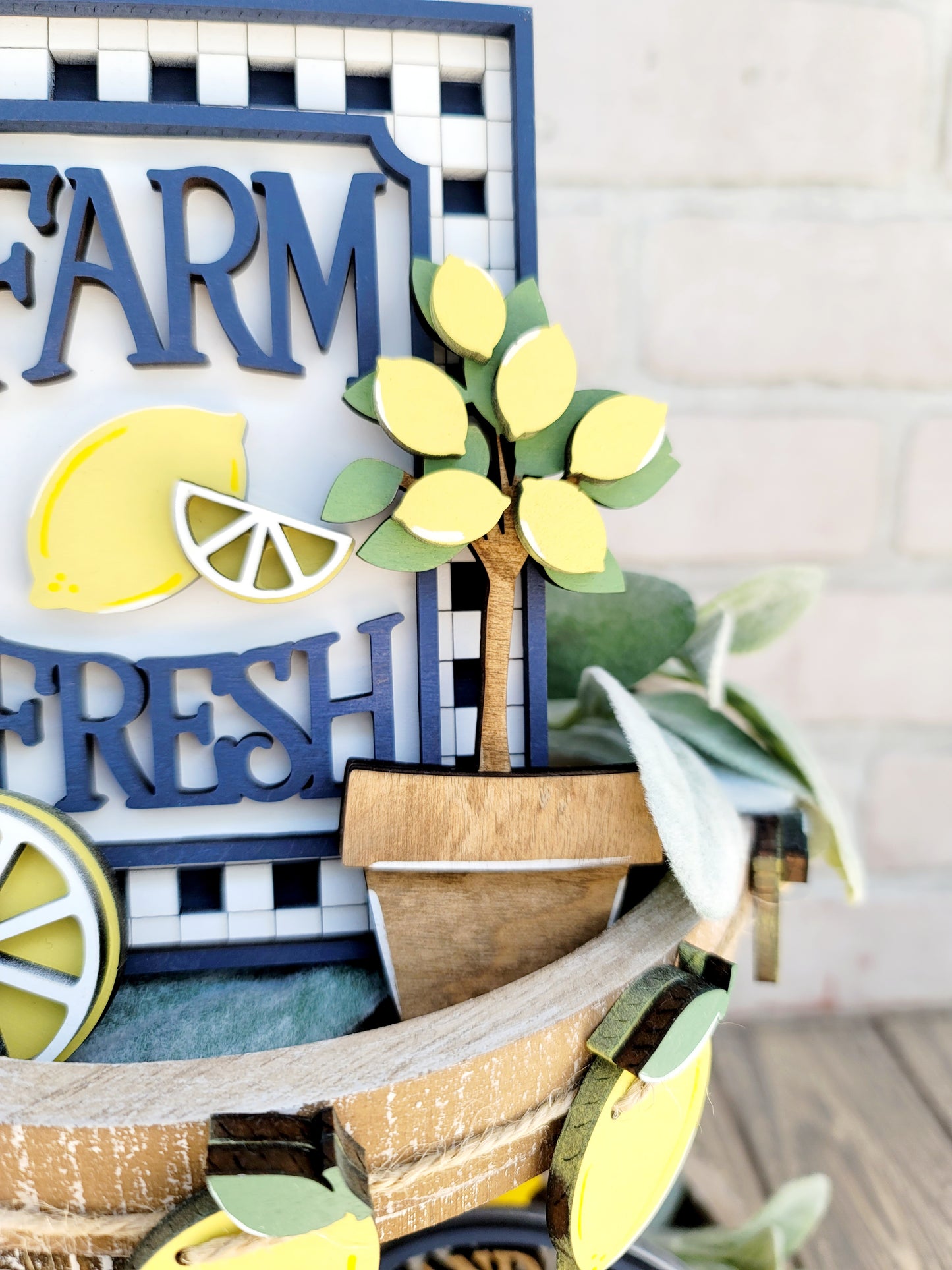 Farmhouse Lemon Tiered Tray Set