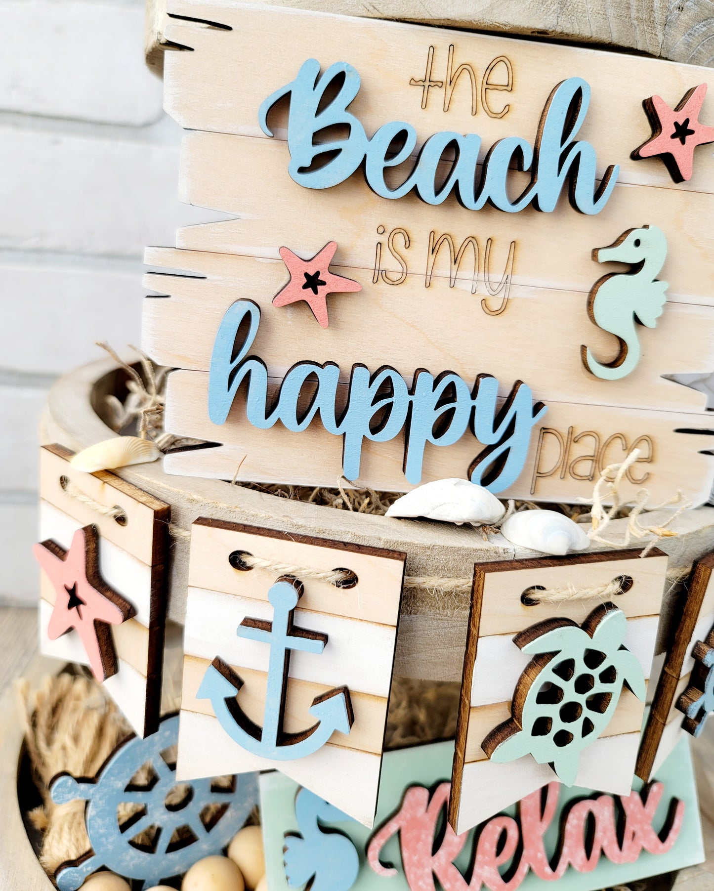 Beach House/ Sea Tiered Tray Set