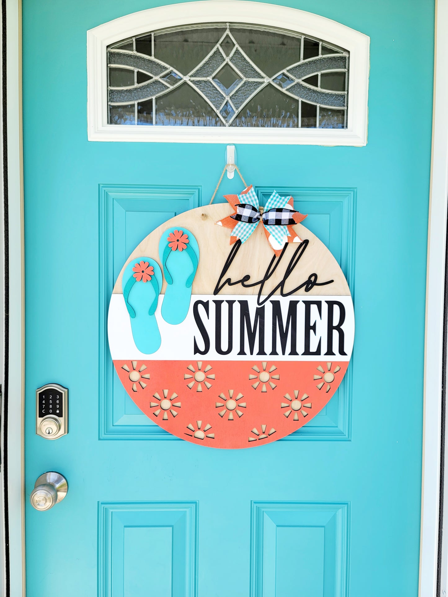 Hello Summer Flip Flop Door Hanger