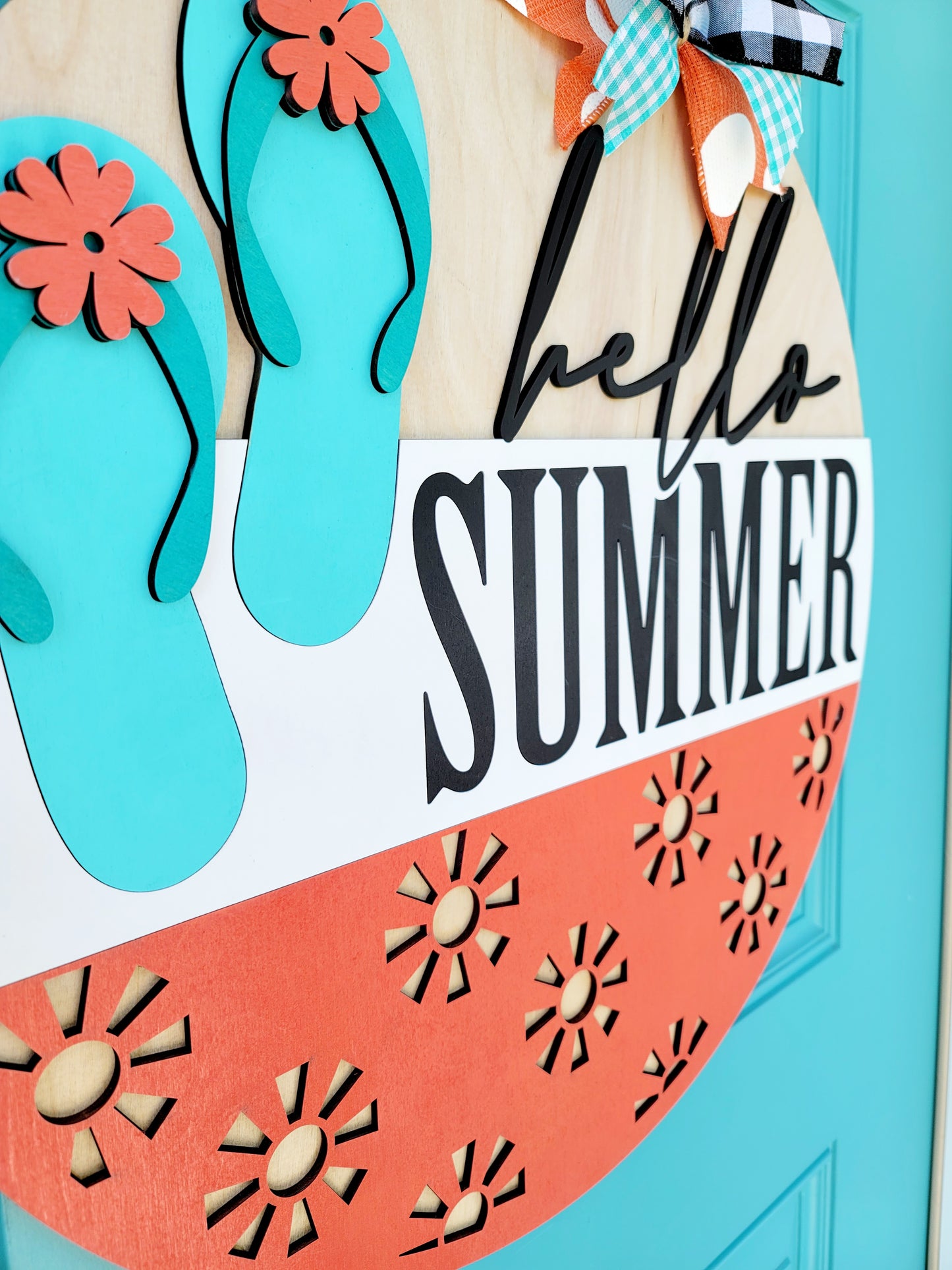 Hello Summer Flip Flop Door Hanger