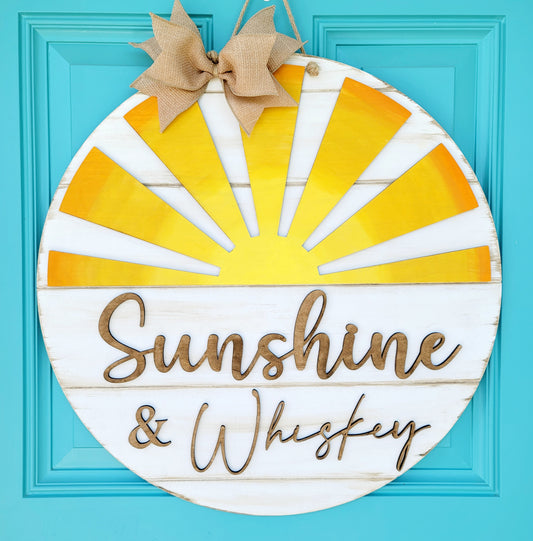 Sunshine & Whiskey Door Hanger