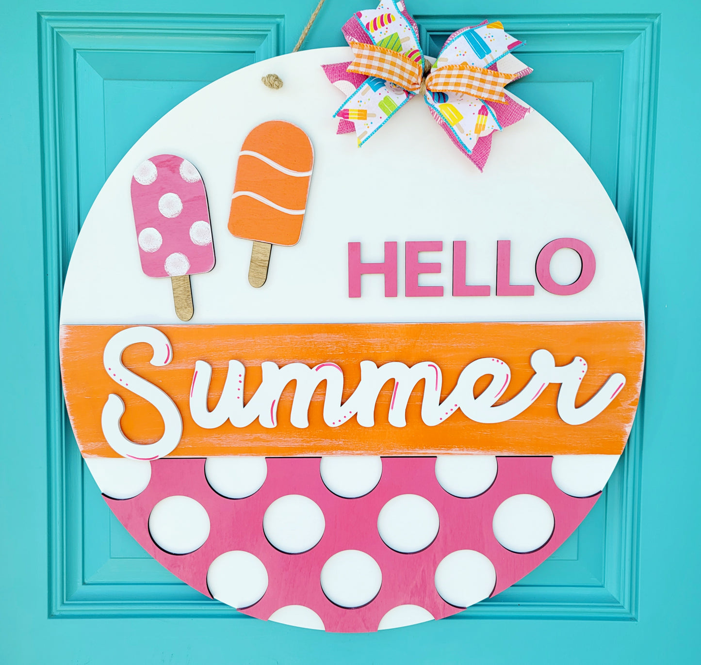 Hello Summer Popsicle Door Hanger