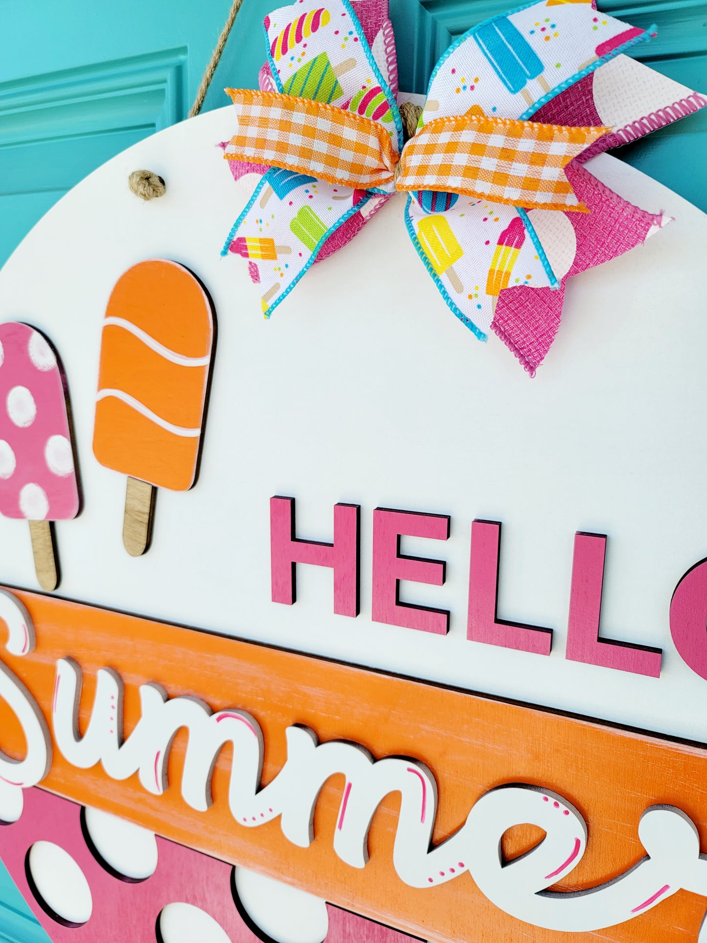 Hello Summer Popsicle Door Hanger