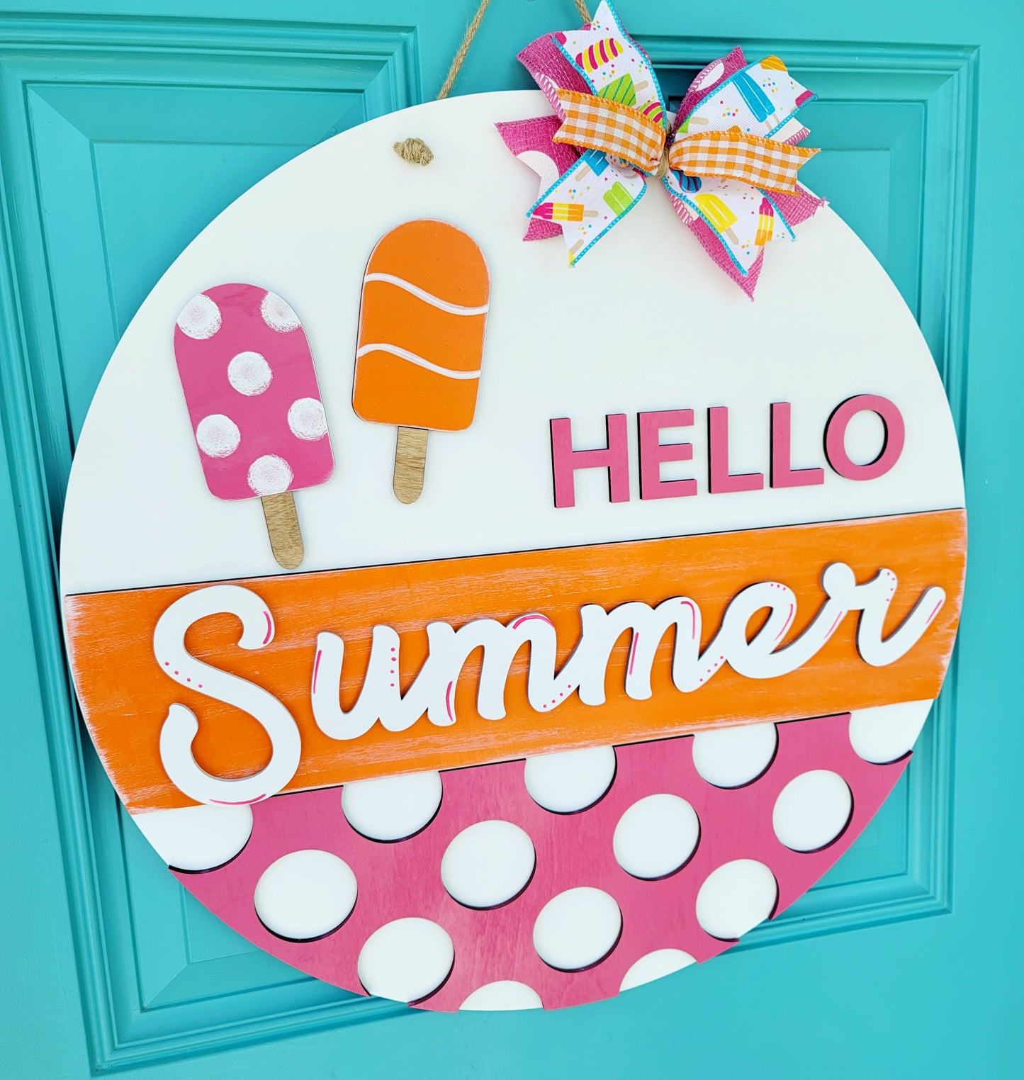 Hello Summer Popsicle Door Hanger