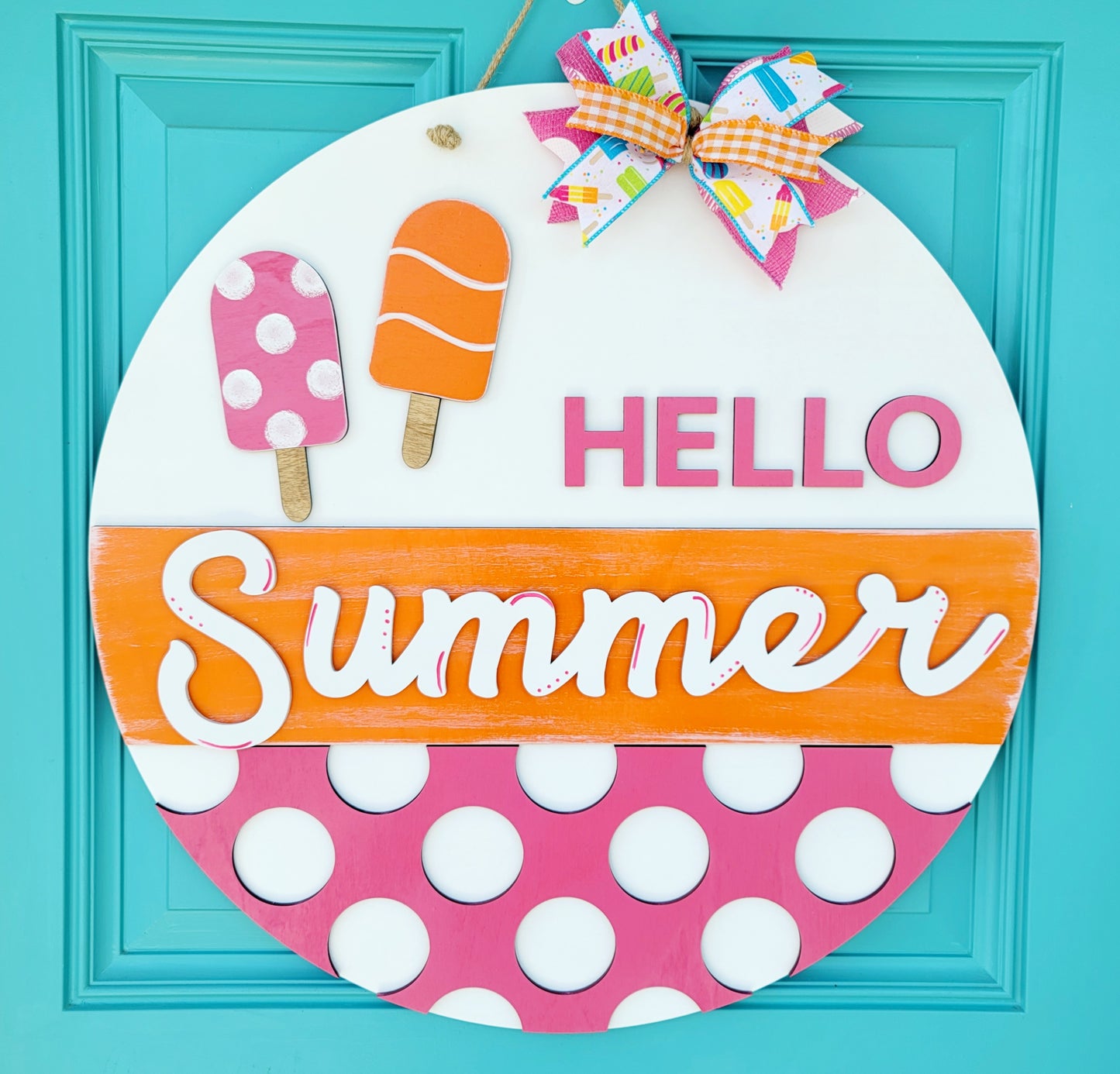 Hello Summer Popsicle Door Hanger