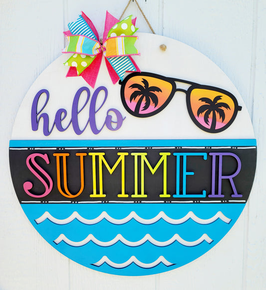 Hello Summer Sunglasses Door Hanger