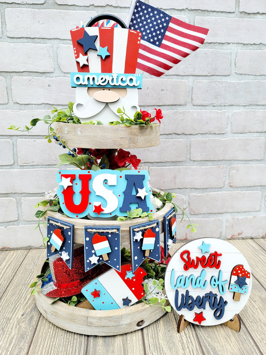 Land of Liberty Tiered Tray Set- wholesale