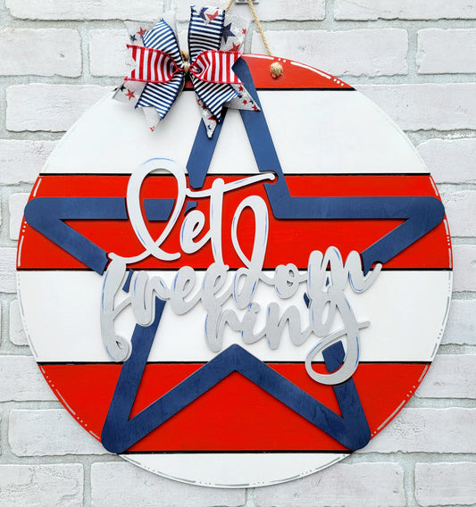Let Freedom Ring Star Door Hanger-wholesale