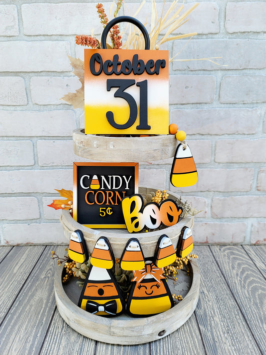 Candy Corn Tiered Tray Set