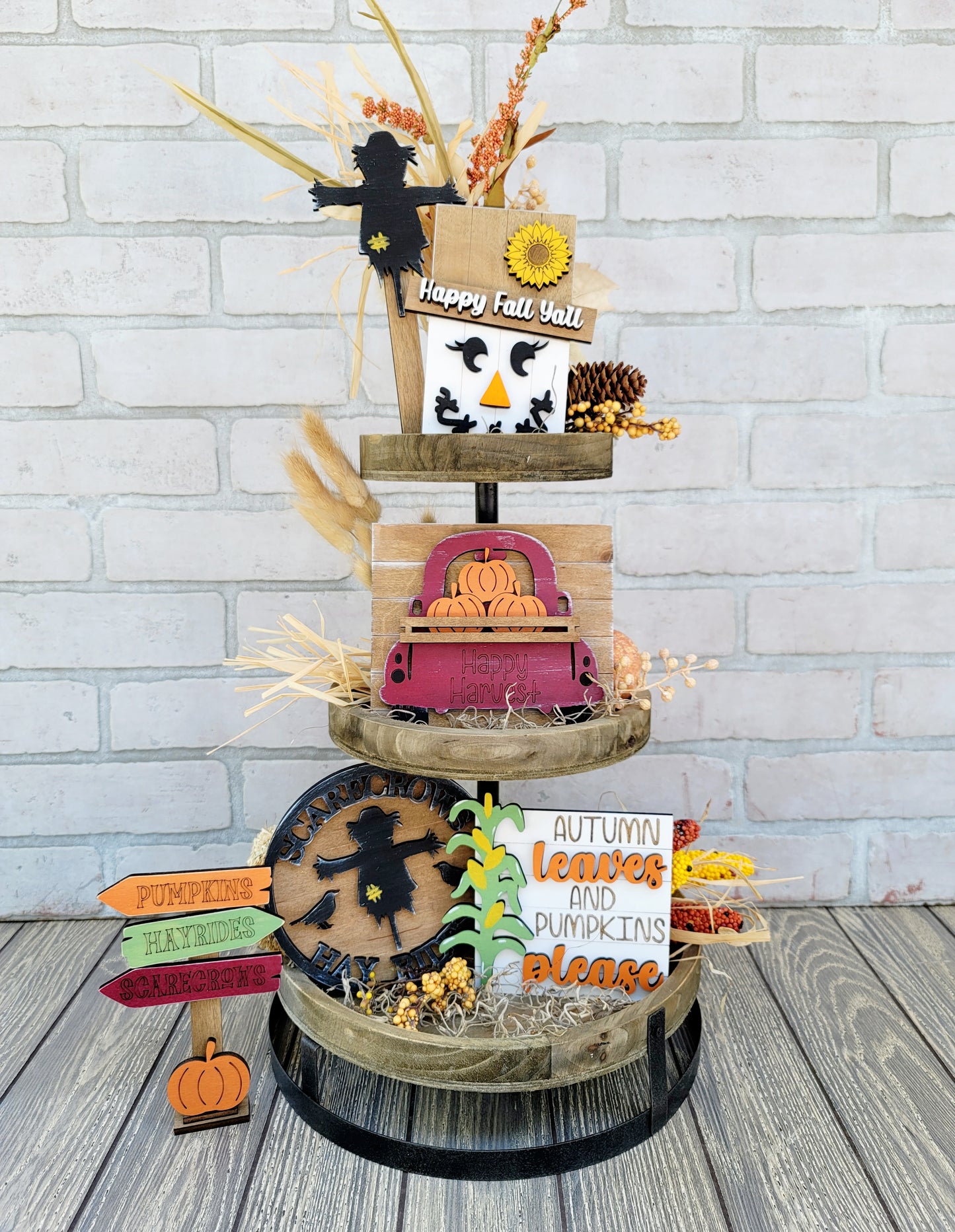 Scarecrow Tiered Tray Set