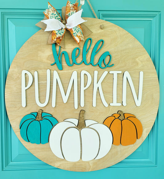 Hello Pumpkin Trio Door Hanger