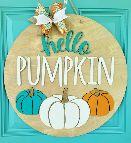 Hello Pumpkin Trio Door Hanger- wholesale