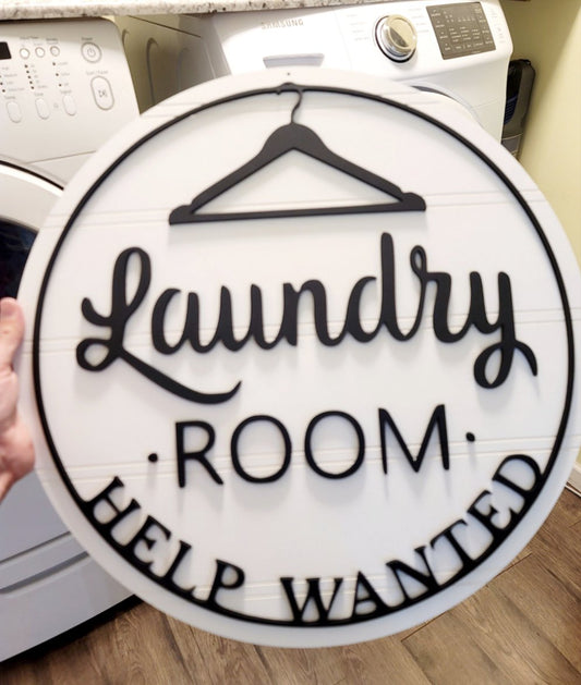 Laundry Room Help Wanted Sign