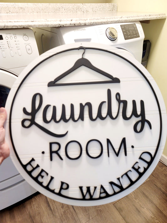 Laundry Room Help Wanted Sign- wholesale
