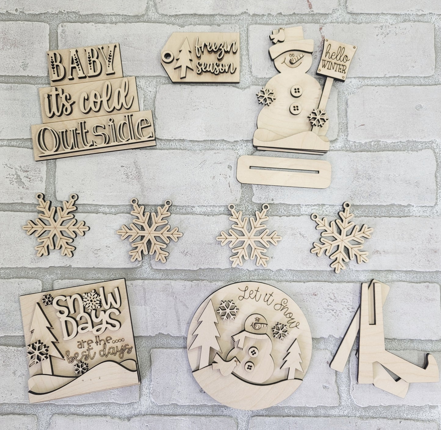 Snowman/Snow Days Tiered Tray Set