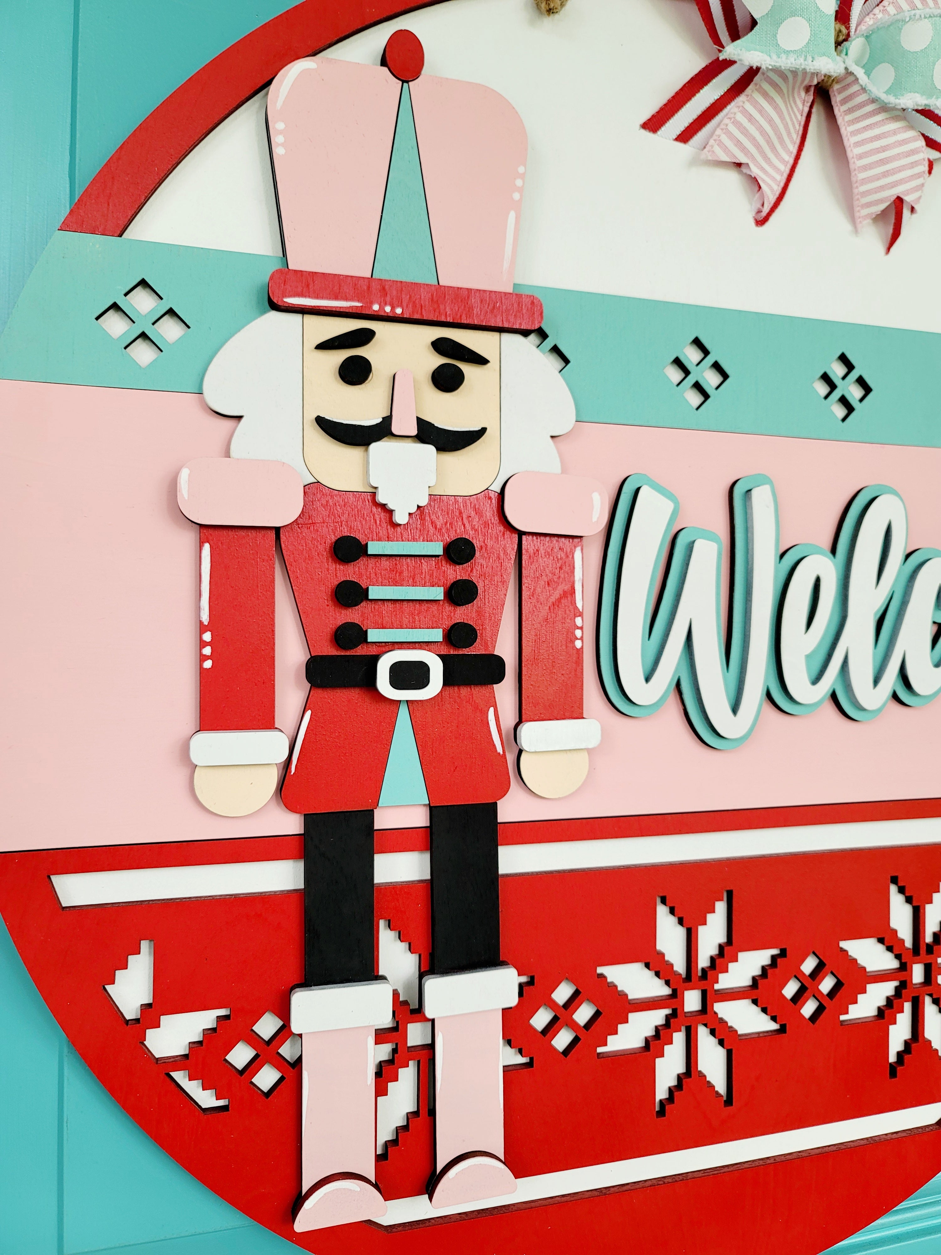 Nutcracker shops christmas Door Hanger red and green