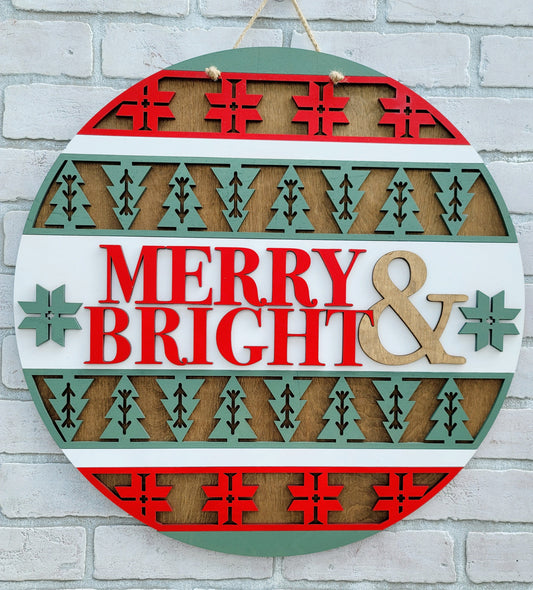 Merry & Bright Nordic Door Hanger- wholesale