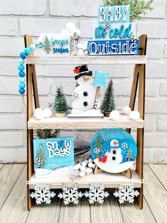 Snowman/Snow Days Tiered Tray Set