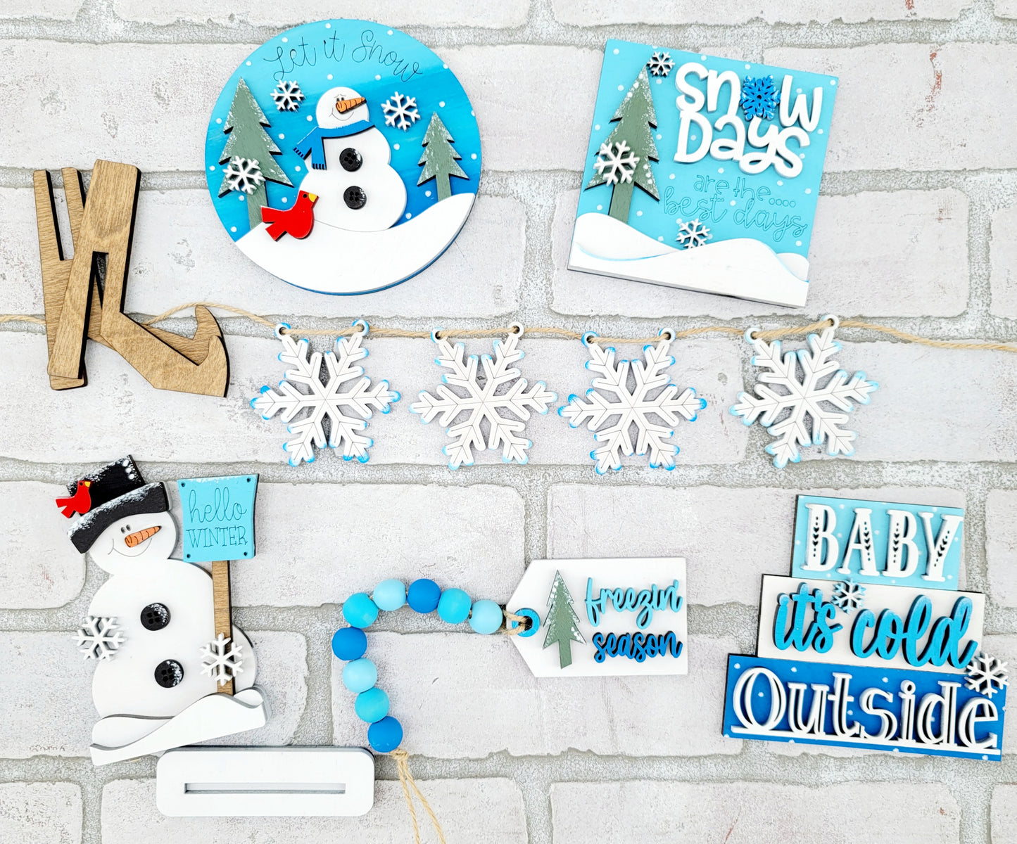 Snowman/Snow Days Tiered Tray Set