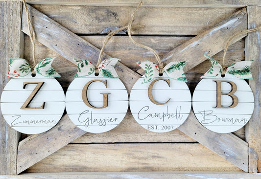 Shiplap Name Ornament