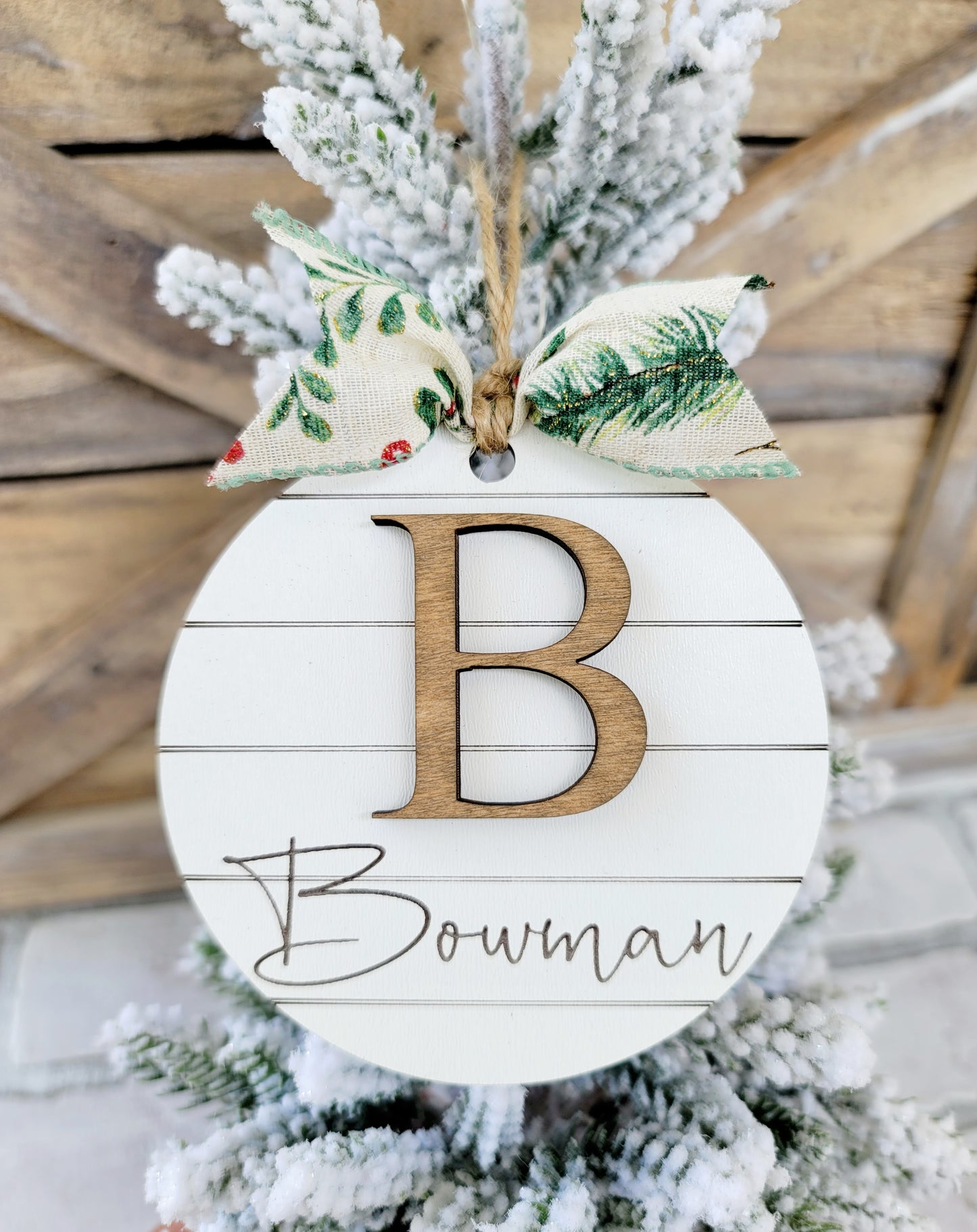 Shiplap Name Ornament