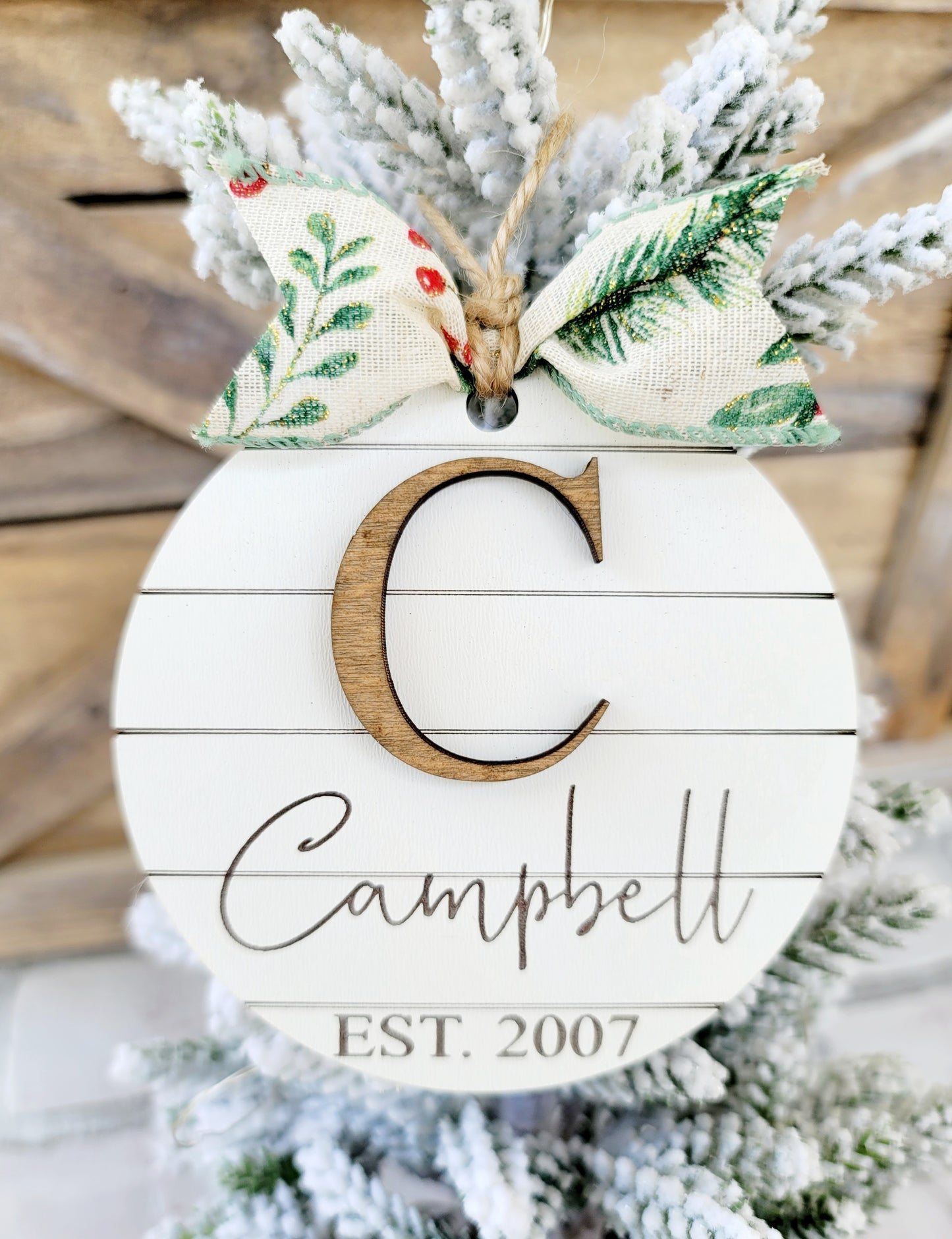 Shiplap Name Ornament