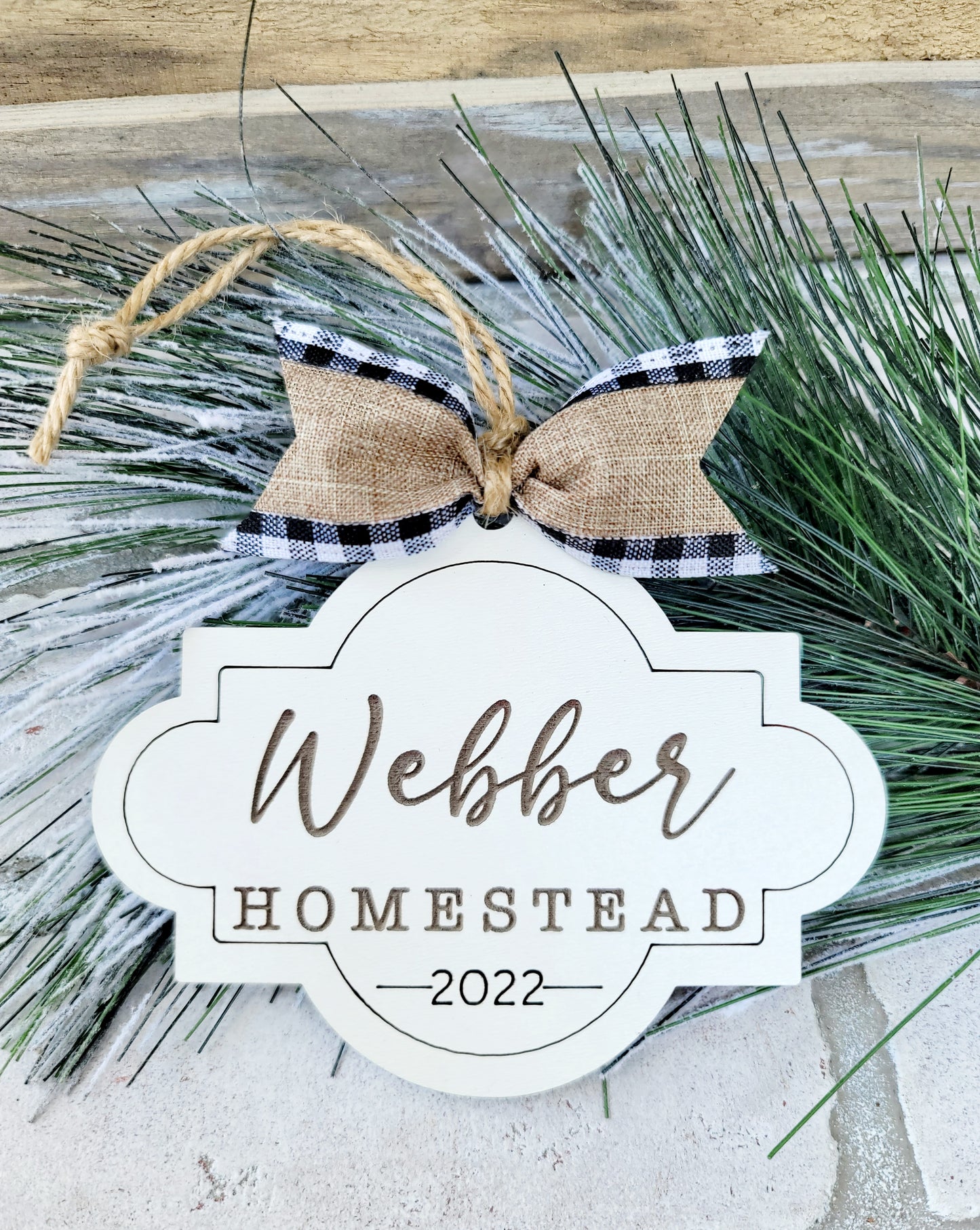 Last Name Homestead Ornament