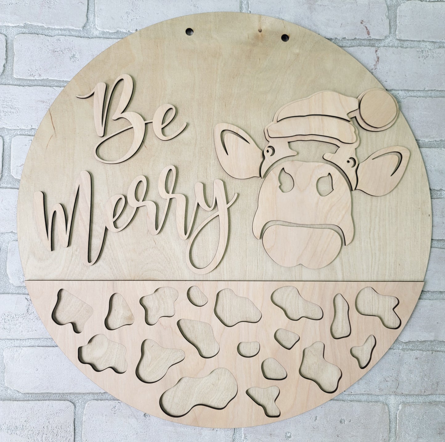 Be Merry Cow Door Hanger