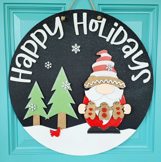 Happy Holidays Gnome Door Hanger- wholesale