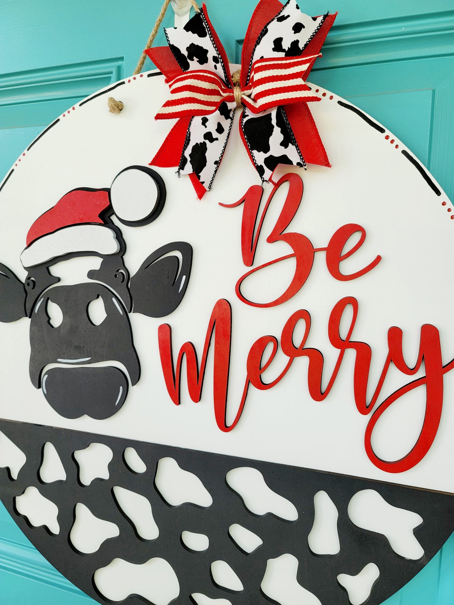 Be Merry Cow Door Hanger