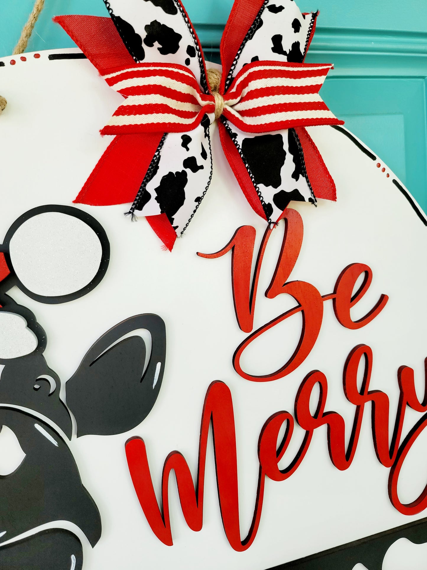 Be Merry Cow Door Hanger