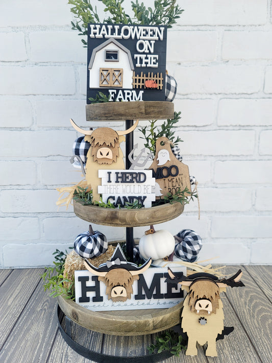 Halloween Cows on the Farm Tiered Tray Set- wholesale
