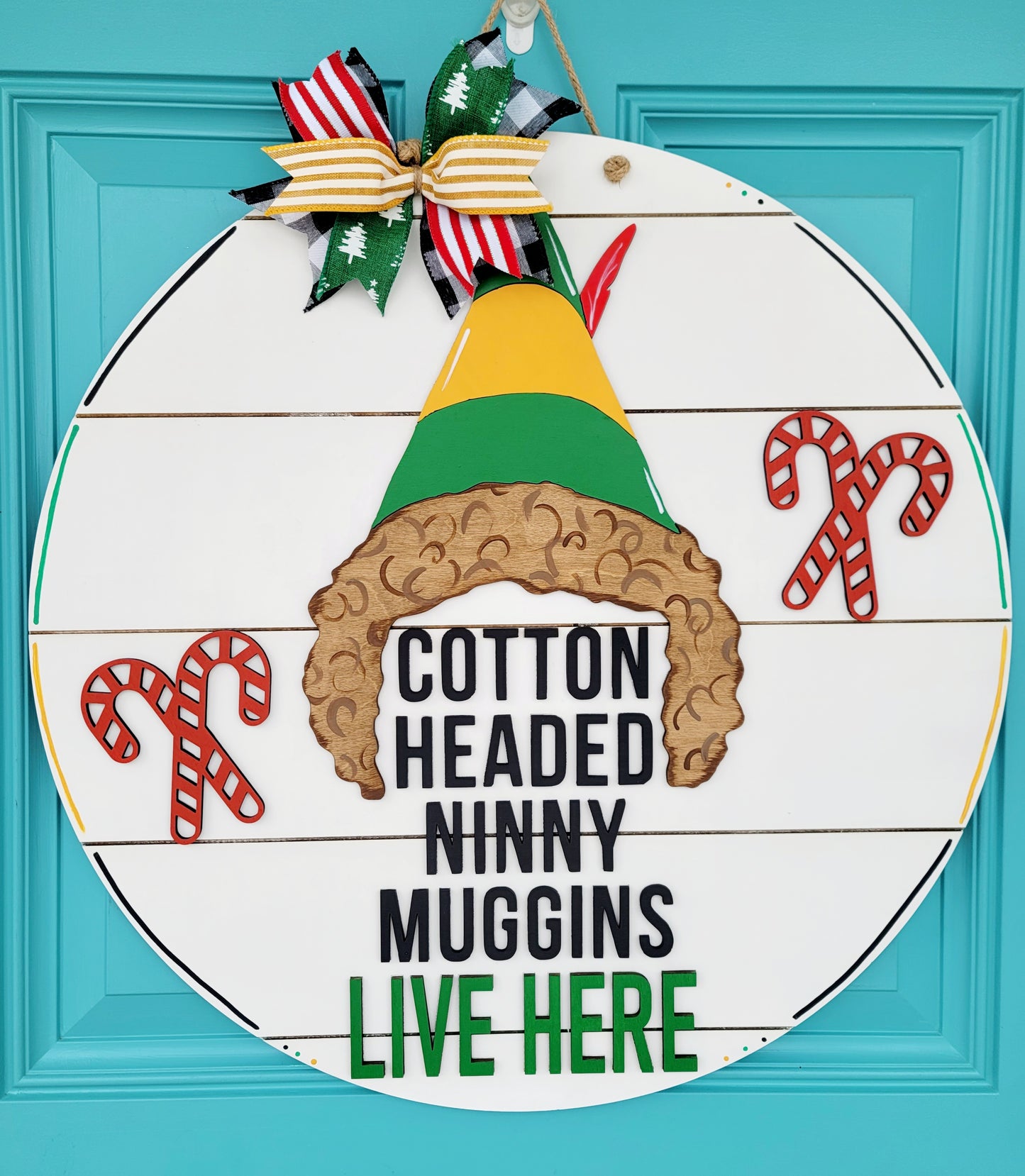Cotton Headed Ninny Muggins Door Hanger