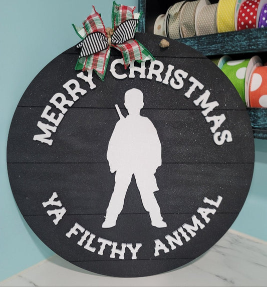 Merry Christmas Ya Filthy Animal Door Hanger- wholesale