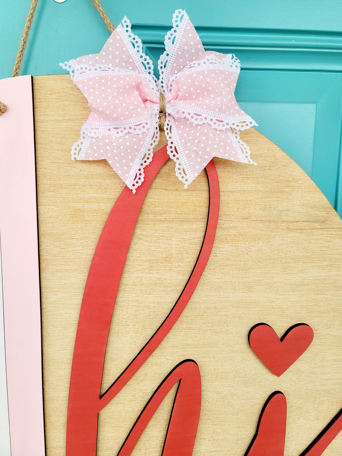 Hi with Hearts Door Hanger