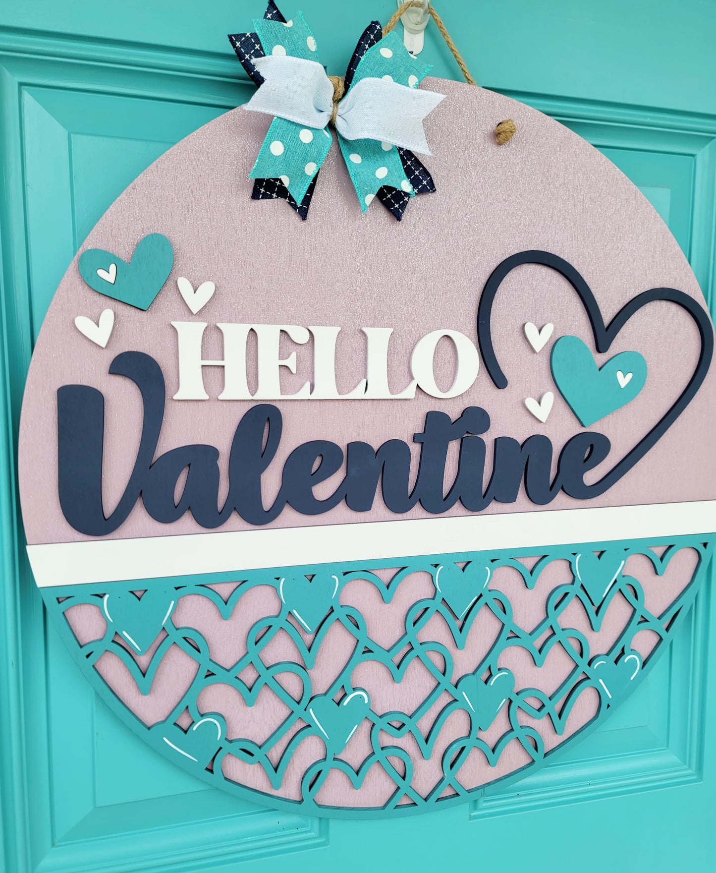 Hello Valentine Lilac Glitter Door Hanger