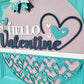 Hello Valentine Lilac Glitter Door Hanger