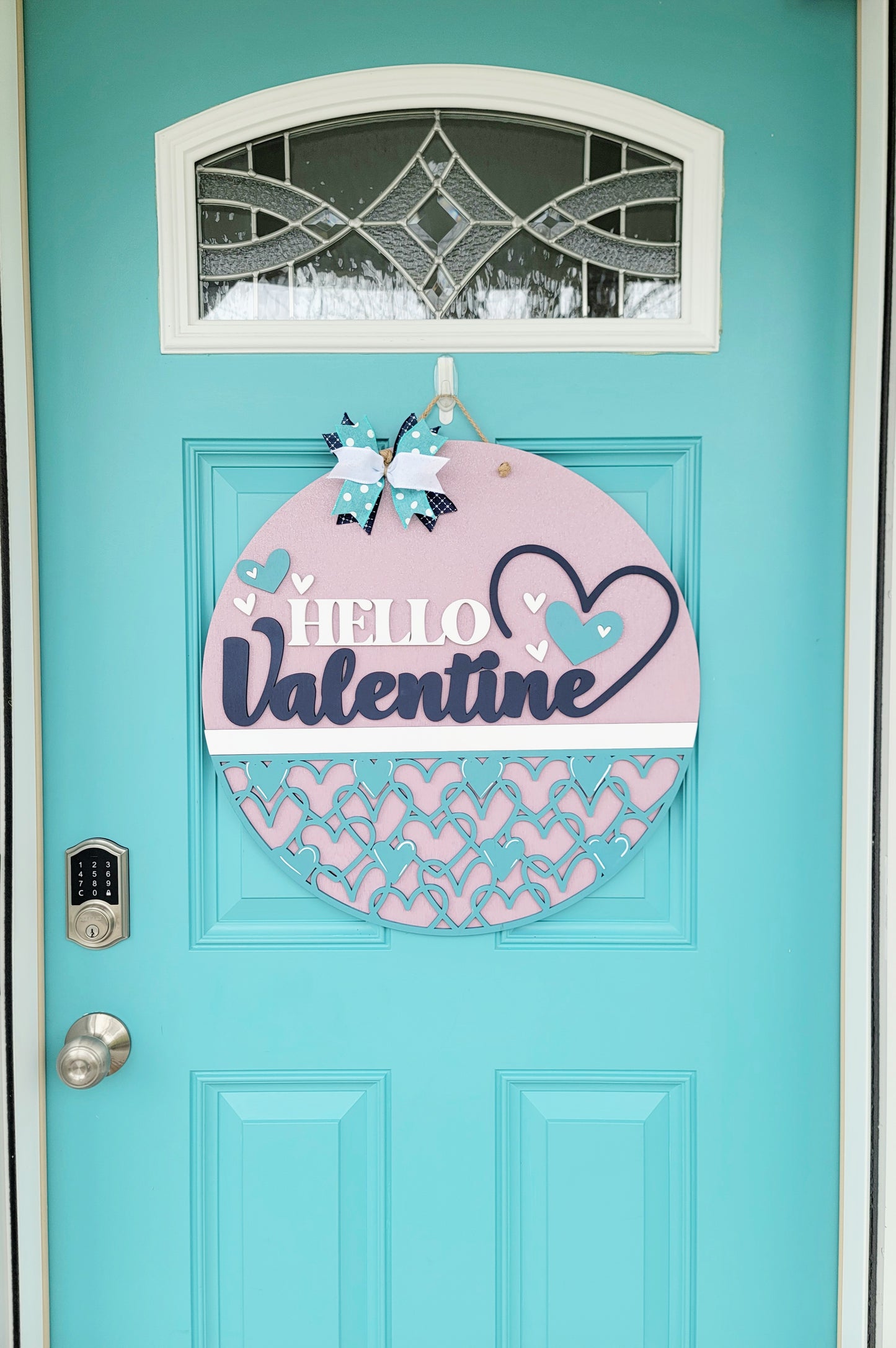 Hello Valentine Lilac Glitter Door Hanger