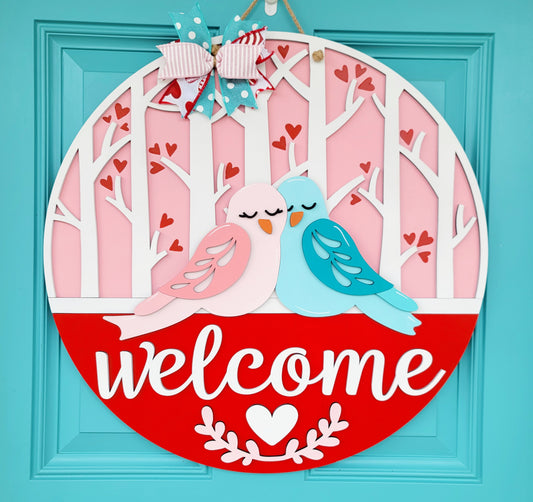 Love Birds Door Hanger