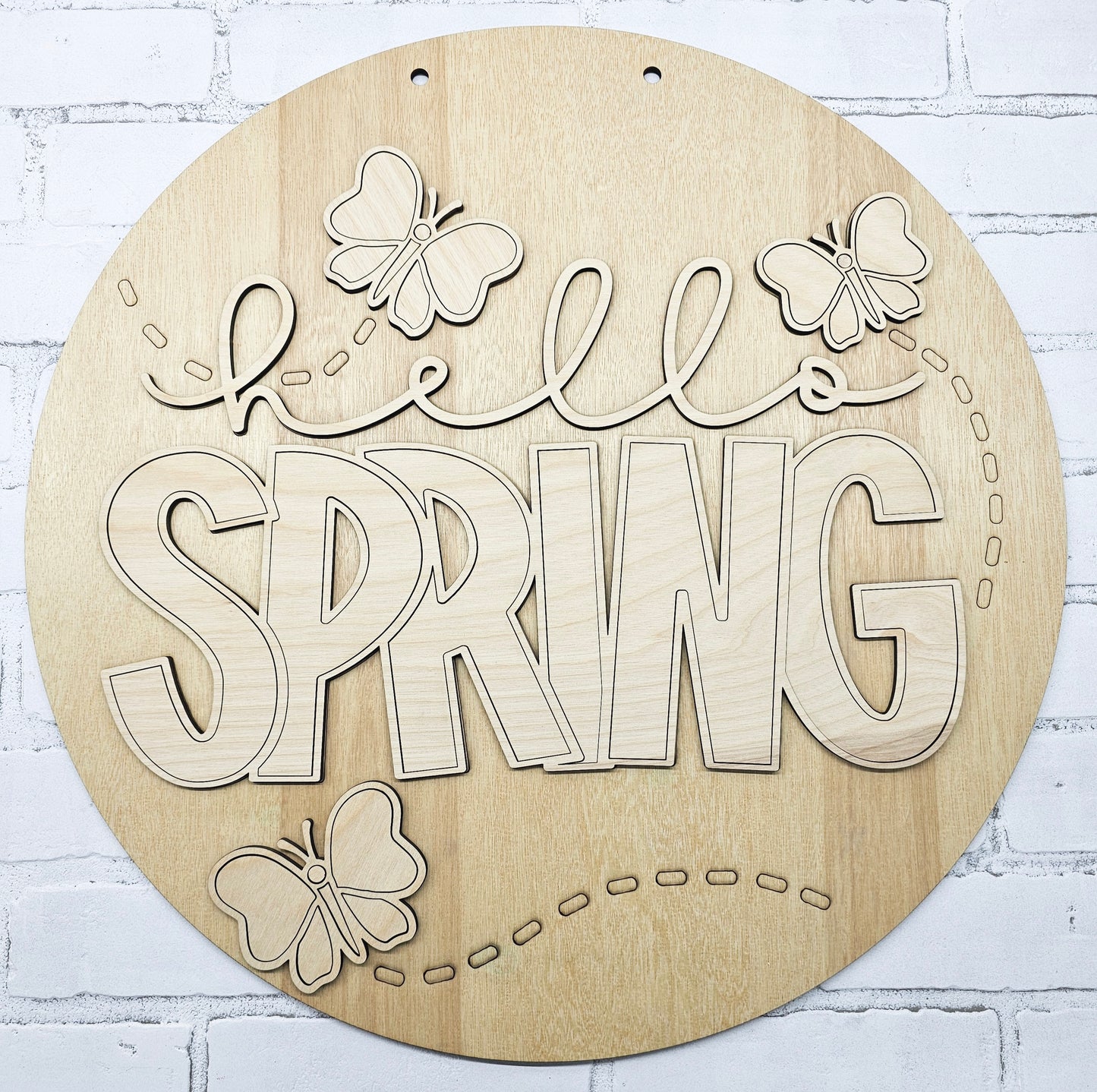 Hello Spring Butterfly Door Hanger