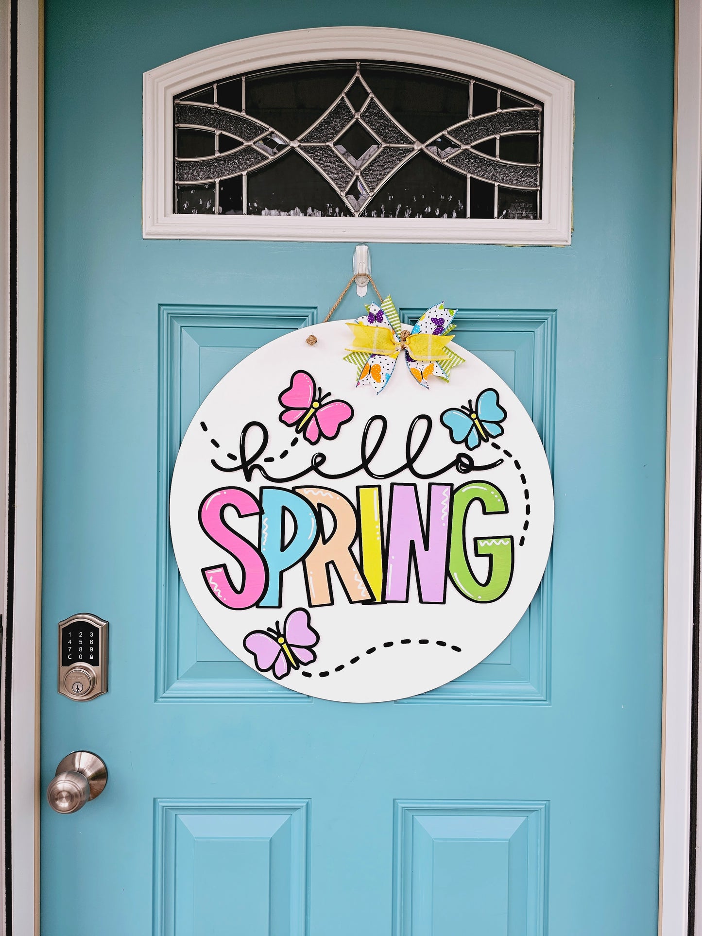 Hello Spring Butterfly Door Hanger