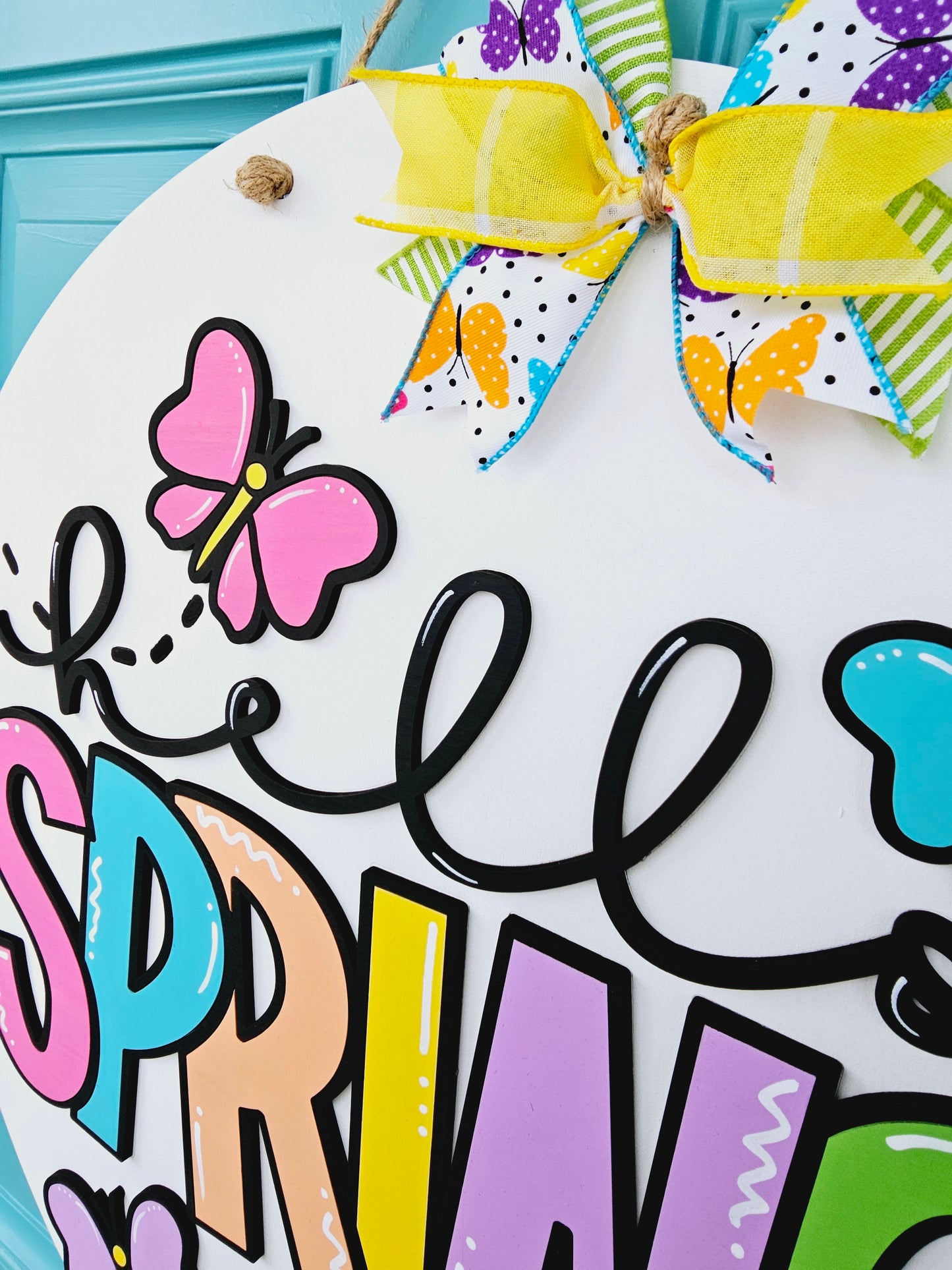 Hello Spring Butterfly Door Hanger