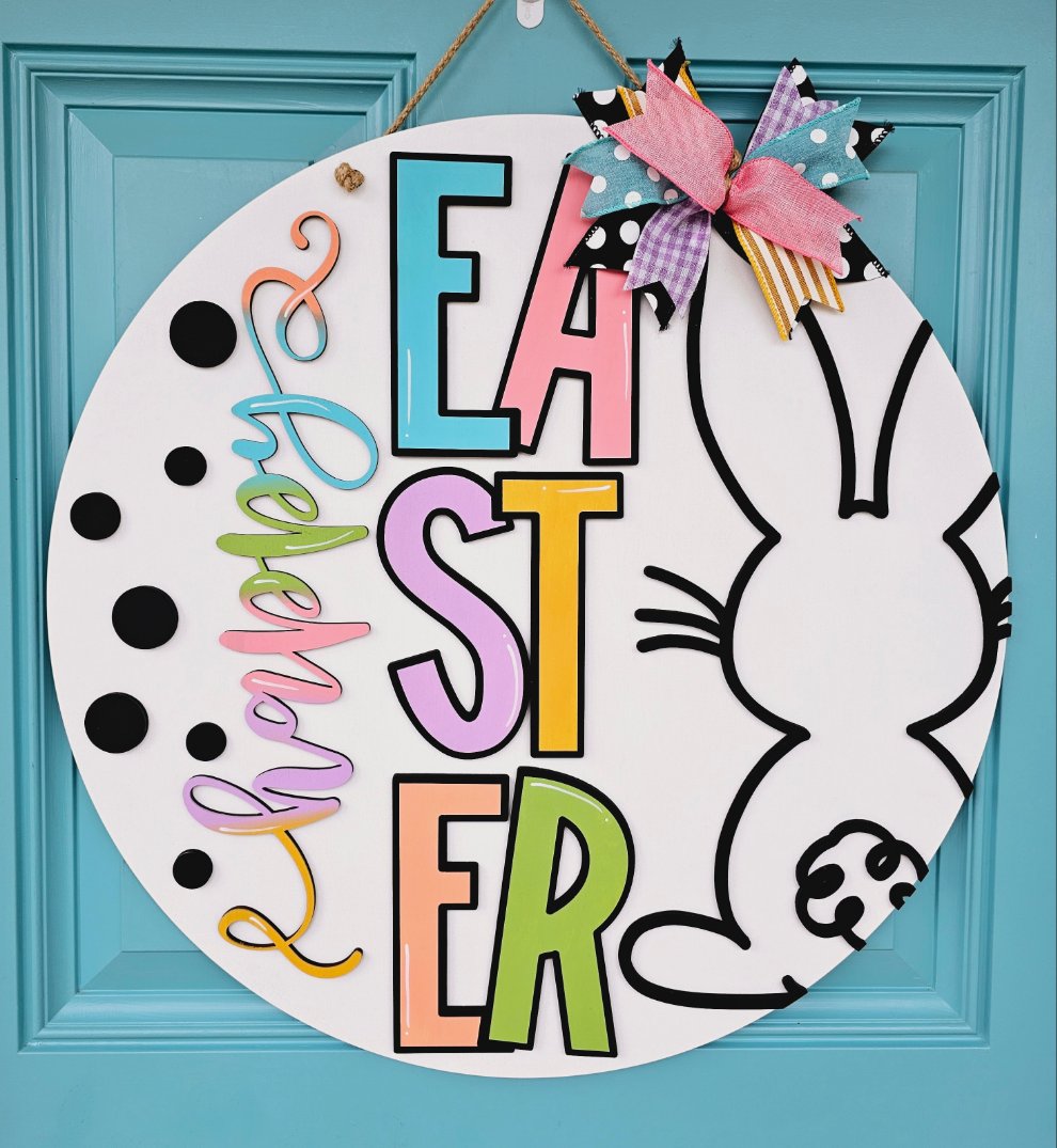 Happy Easter Bunny Tail Door Hanger