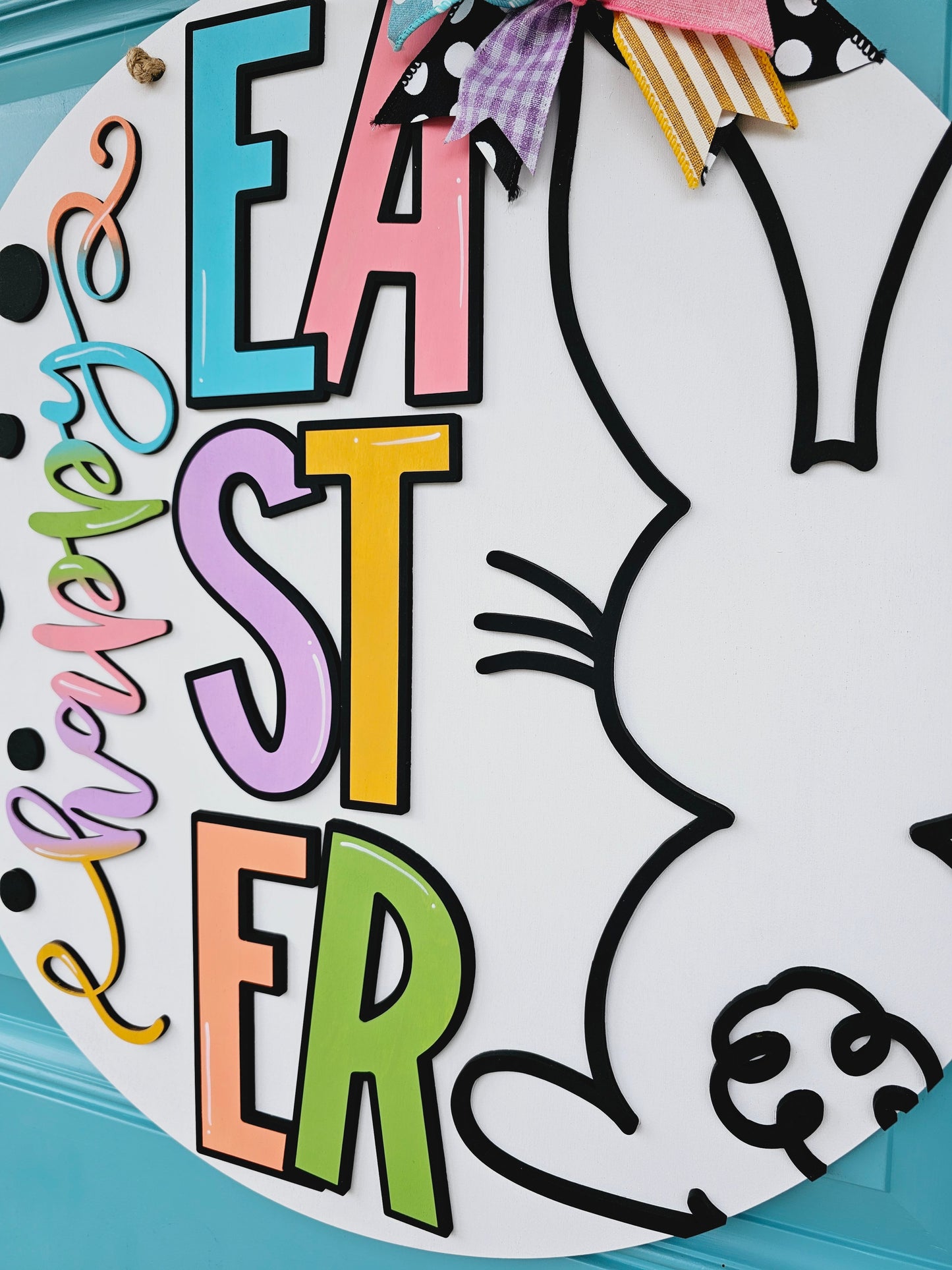 Happy Easter Bunny Tail Door Hanger