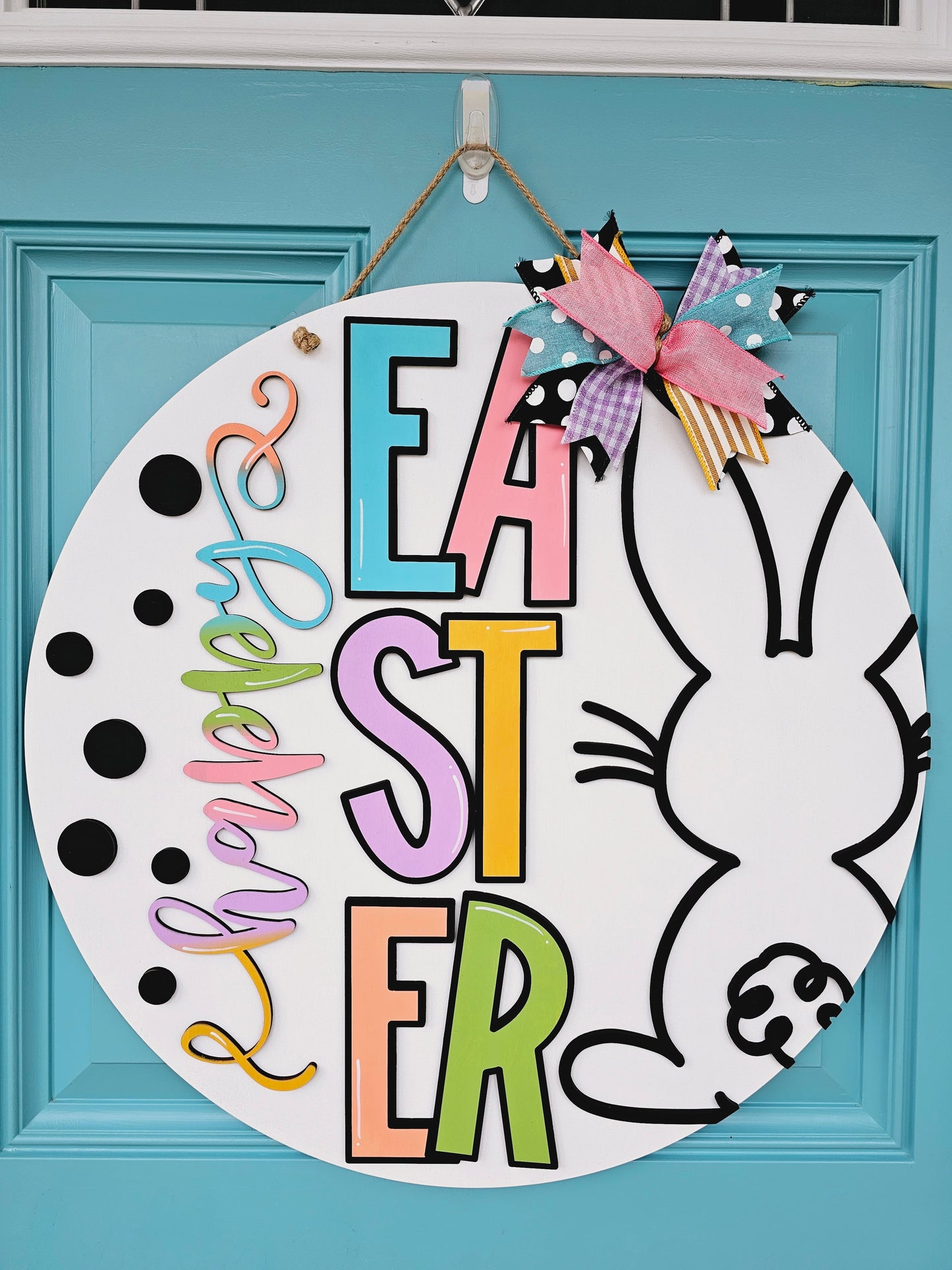 Happy Easter Bunny Tail Door Hanger