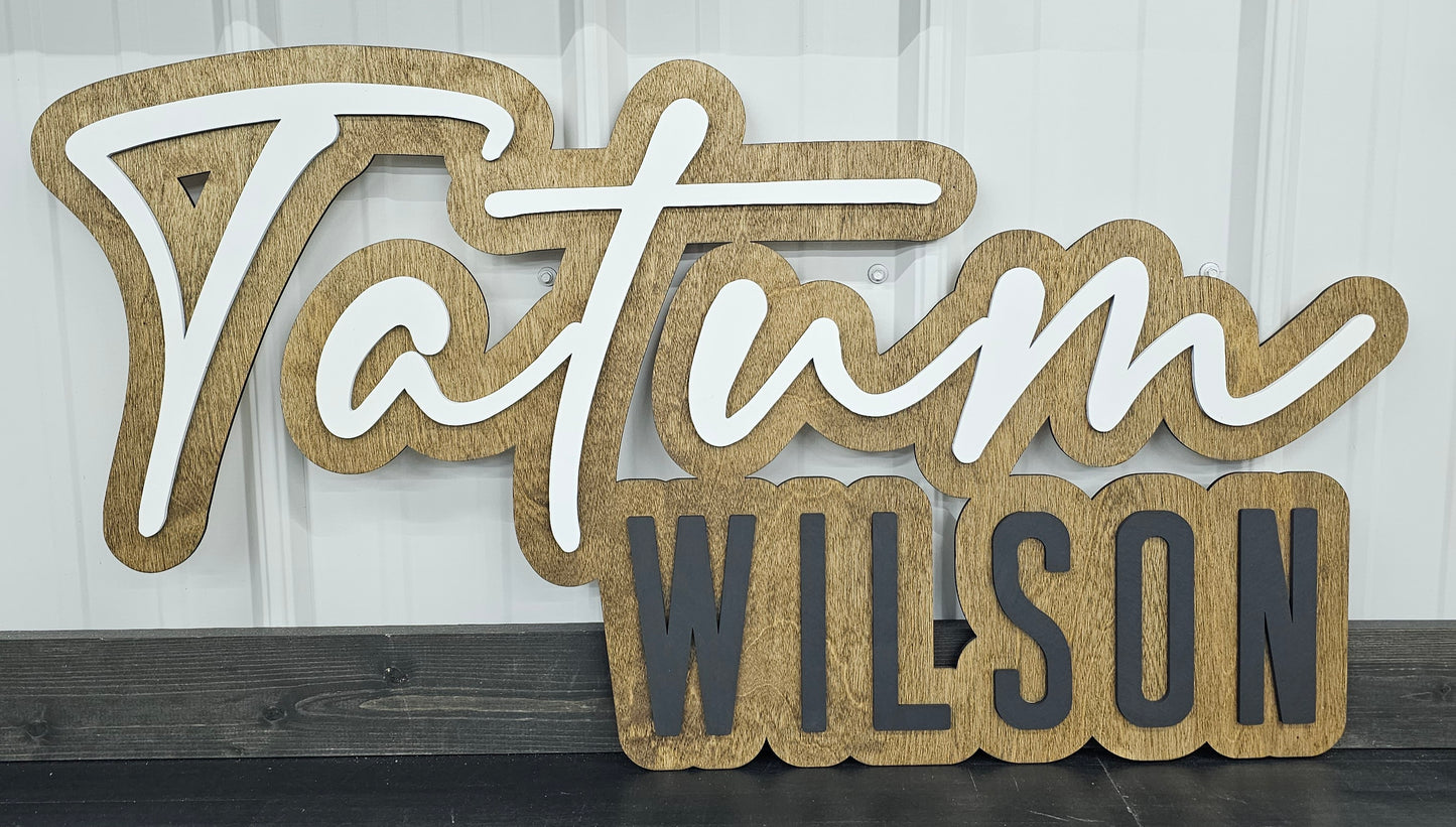 Layered Name Sign