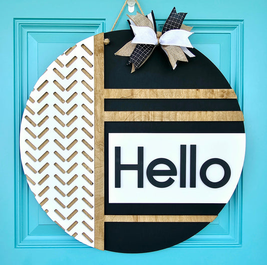 Hello Classic Chevron Door Hanger- wholesale