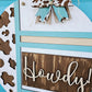 Howdy Cow Print Door Hanger